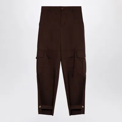 Moschino Wide Cargo Trousers For Women In Brown