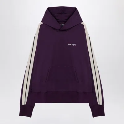 Palm Angels Dark Purple Track Sweatshirt Hoodie Men In Purple