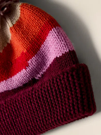 Faherty Sun And Wave Beanie In Red Multi