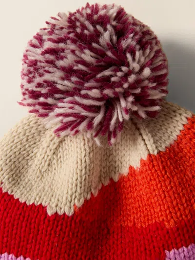 Faherty Sun And Wave Beanie In Red Multi