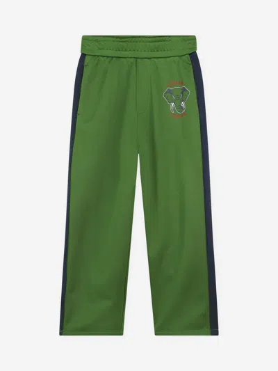 Kenzo Elephant-print Track Trousers In Green