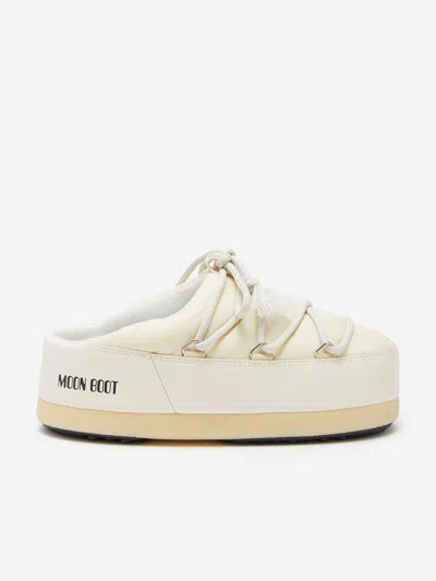 Moon Boot Kids Evx Nylon Mules In Ivory