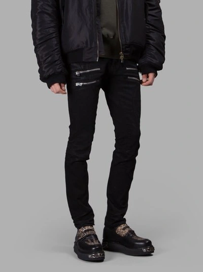 Faith Connexion 16cm Zip Coated Denim Biker Jeans, Black