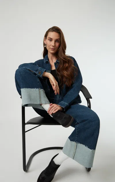 Mavi Cathy Wide Leg In Dark Blue Denim In Dark Blue
