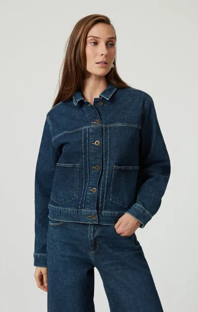 Mavi Laurel Denim Jacket In Dark Blue Denim In Dark Blue