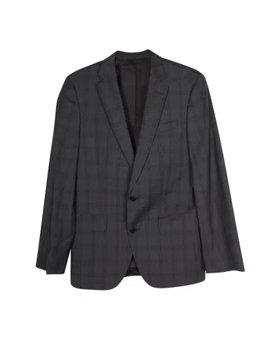 Hugo Boss Boss Checked Jacket In Grey