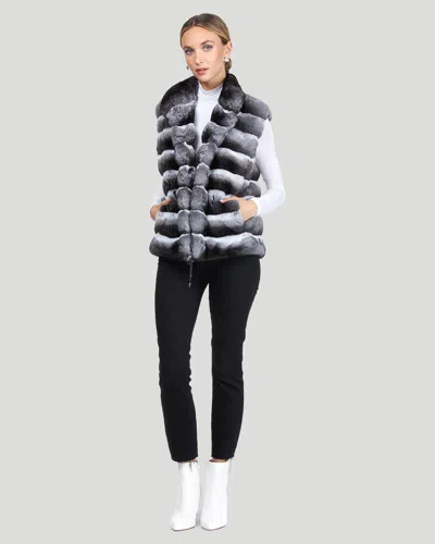 Gorski Classic Chinchilla Fur Vest In Grey