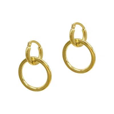 Adornia 14k Gold Plated Dangle Hoops In Gold