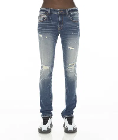 Cult Of Individuality Rocker Slim Fit Ripped Jeans In Blue