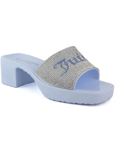 Juicy Couture Women's Harmona Slip-on Glitz Dress Sandals In Blue