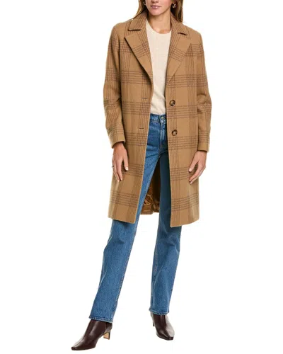 Cinzia Rocca Icons Long Wool-blend Trench Coat In Brown