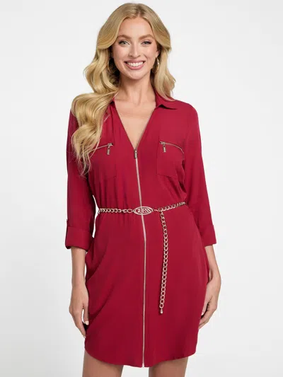 Guess Factory Elina Belted Dress In Multi