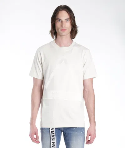 Hvman Triangle Oversize Cotton Logo Graphic Tee In White
