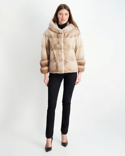 Gorski Mink Parka With Stone Marten Cuffs In Multi