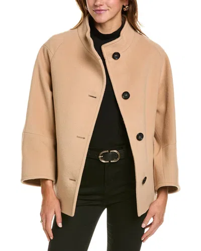 Cinzia Rocca Icons Short Wool-blend Coat In Brown