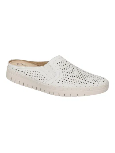 Bella Vita Refresh Womens Leather Slip-on Mules In White