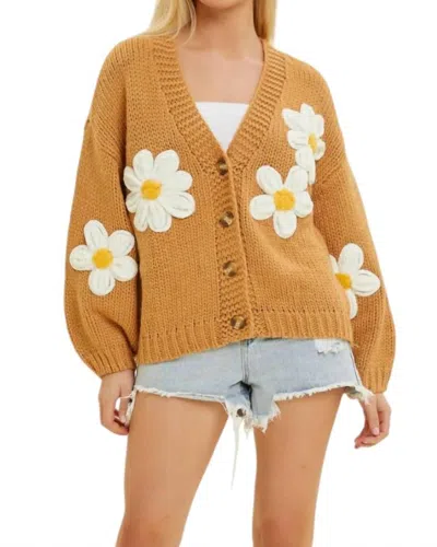Baevely By Wellmade Daisy Cardigan In Brown In Brown