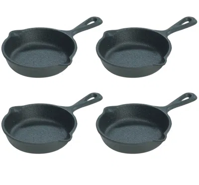 Lodge 3.5 Inch Seasoned Cast Iron Mini Skillet, Set Of 4