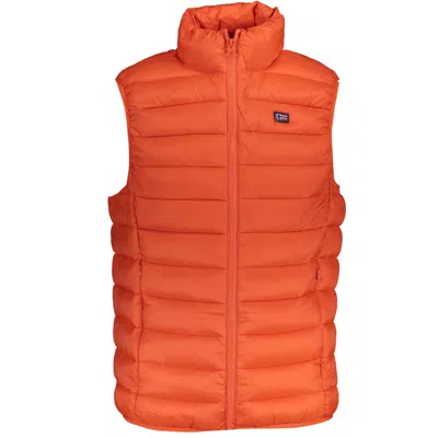 Norway 1963 Sleek Sleeveless Orange Polyamide Jacket In Orange