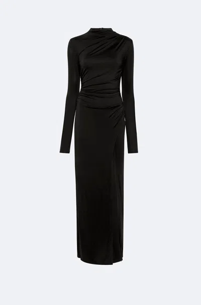 Lapointe Jersey Draped Gown In Black