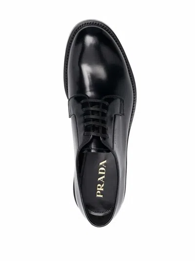 Shop Prada Lace Shoes In Black