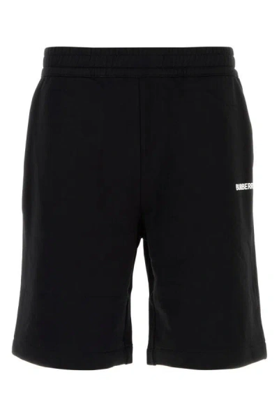 Burberry Raphael Logo Cotton Jersey Sweat Shorts In Black