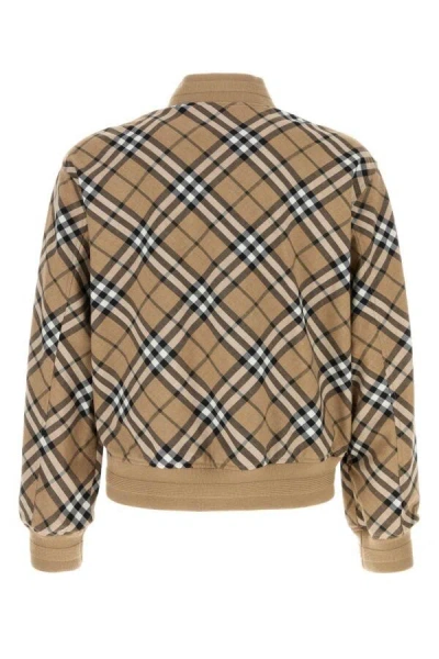 Burberry Mens Linden Ip Check Check-pattern Relaxed-fit Wool-blend Bomber Jacket In Multicolor