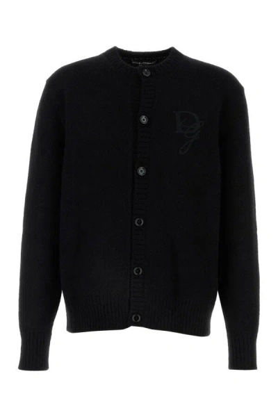 Dolce & Gabbana Black Nylon Blend Cardigan In Black