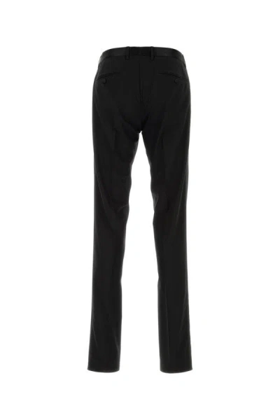 Dolce & Gabbana Men Black Wool Pant In Black
