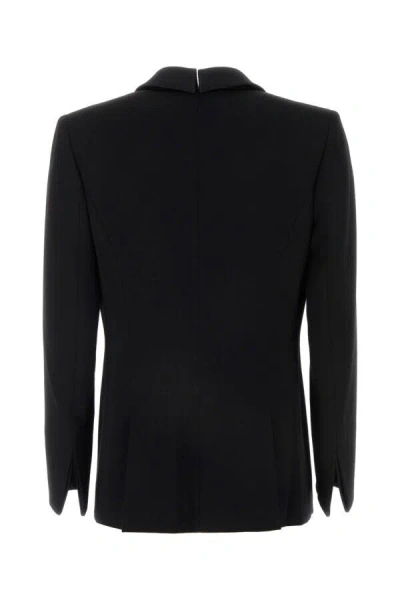 Giorgio Armani Wool Blazer With Shawl Lapel And Chest Pocket In Black