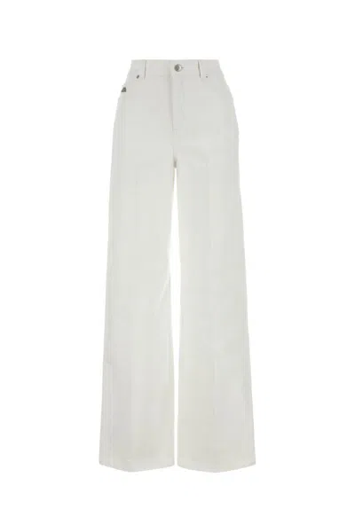 Alexander Mcqueen Logo-plaque Jeans In Opticalwhite