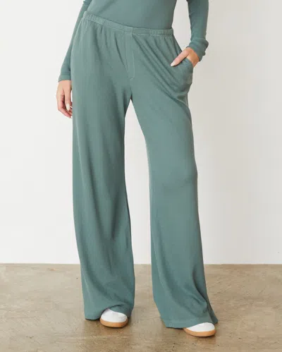 Monrow Baby Thermal Wide Leg Pant In Cactus