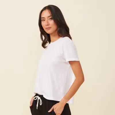 Monrow Basic Crew Neck Tee In White