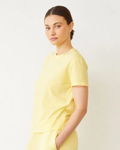 Monrow Basic Crew Neck Tee In Lemon