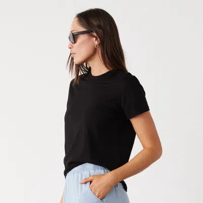 Monrow 50's Vinage Tee In Black In Black