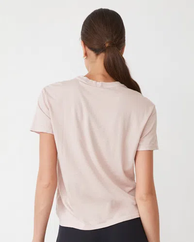 Monrow Basic Crew Neck Tee In Chalk Pink