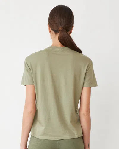 Monrow Basic Crew Neck Tee In Army