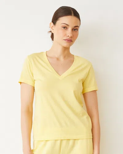Monrow Basic V Neck In Lemon