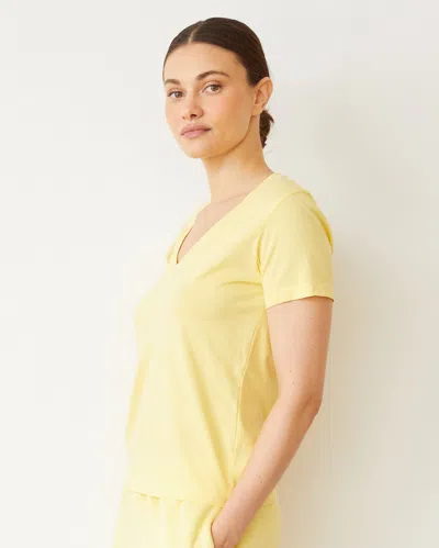 Monrow Basic V Neck In Lemon