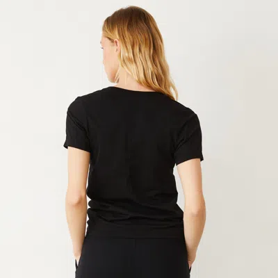 Monrow Short Sleeve Maternity Dress In Navy In Black