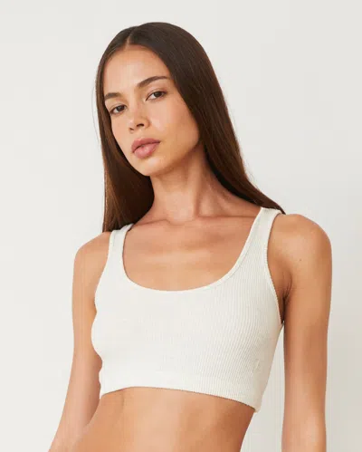 Monrow Brushed Rib Bralette In Natural
