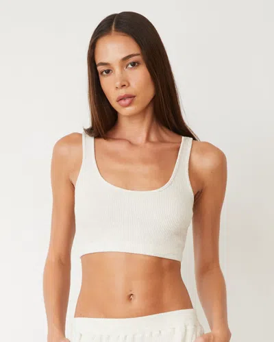 Monrow Brushed Rib Bralette In Natural