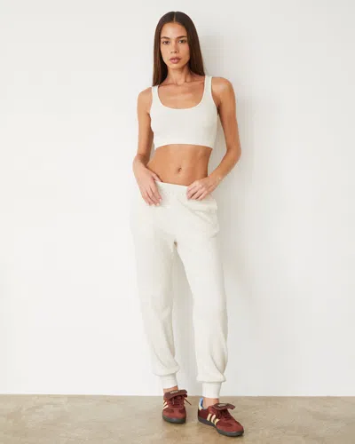 Monrow Brushed Rib Bralette In Natural