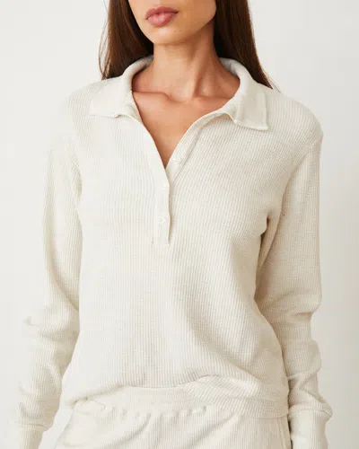 Monrow Brushed Thermal Henley In Natural