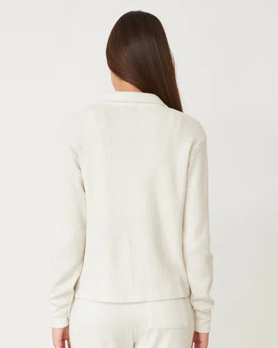 Monrow Brushed Thermal Henley In Natural
