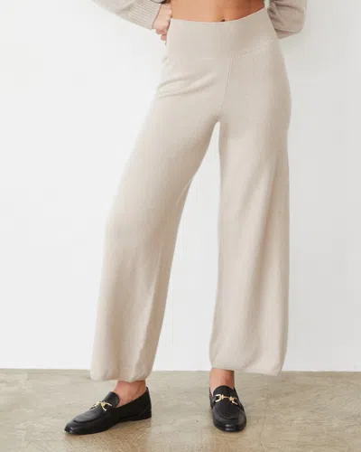 Shop Monrow Cashmere Crop Pant In Chalk