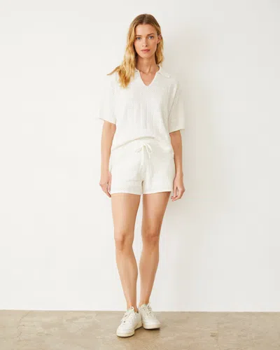 Monrow Crochet Knit Short In Ivory