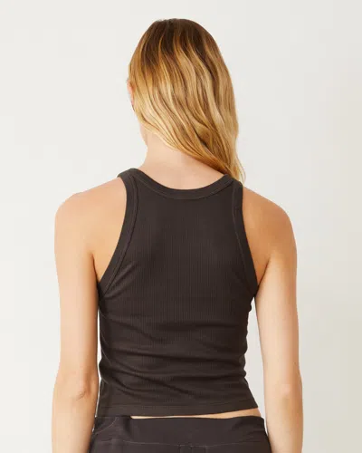 Monrow Crop Ultimate Tank In Washed Black