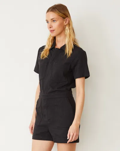 Monrow Faded Black Soft Twill Romper