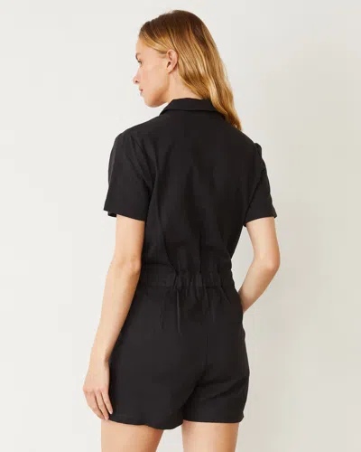 Monrow Faded Black Soft Twill Romper